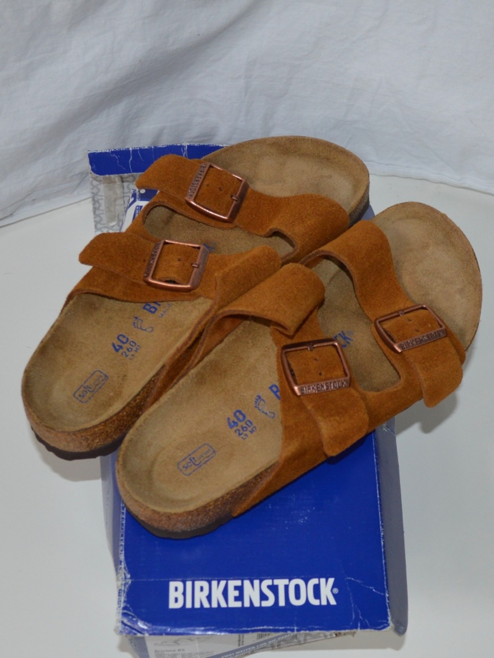 New Birkenstock Arizona Mink Suede Regular Fit Size 40 (W 9, M 7)